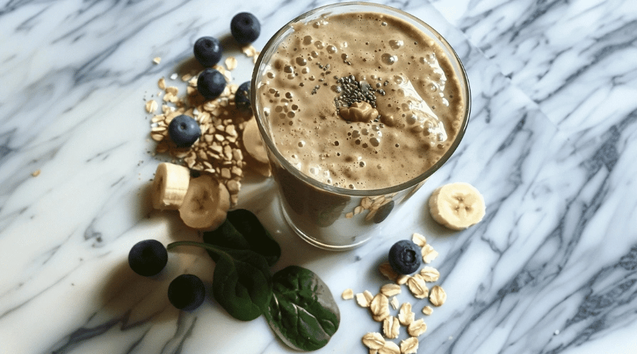 Ontbijt smoothie met spinazie