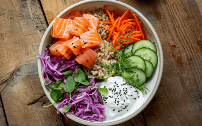 Gezonde Zalm Salade: Een Saladebowl Boordevol Voedingsstoffen en Kleur